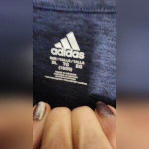 adidas Heather Black Tee with White Logo Print